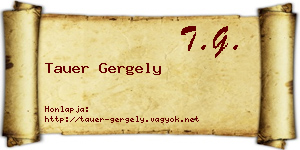 Tauer Gergely névjegykártya